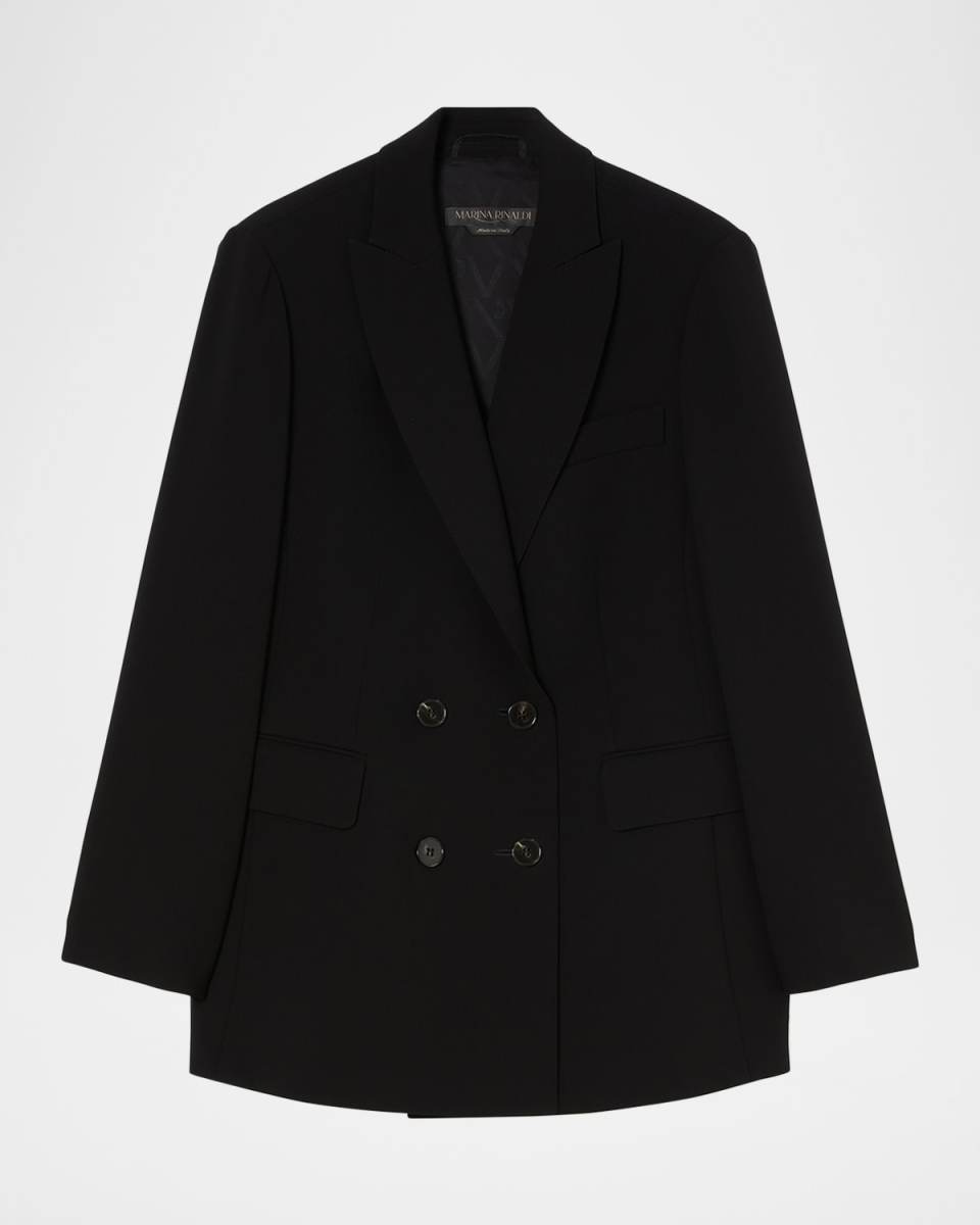 Plus Size Fox Double-Breasted Cady Blazer